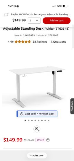 Stand up white desk