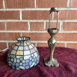 Vintage Partylite Stained Glass Tea Light
