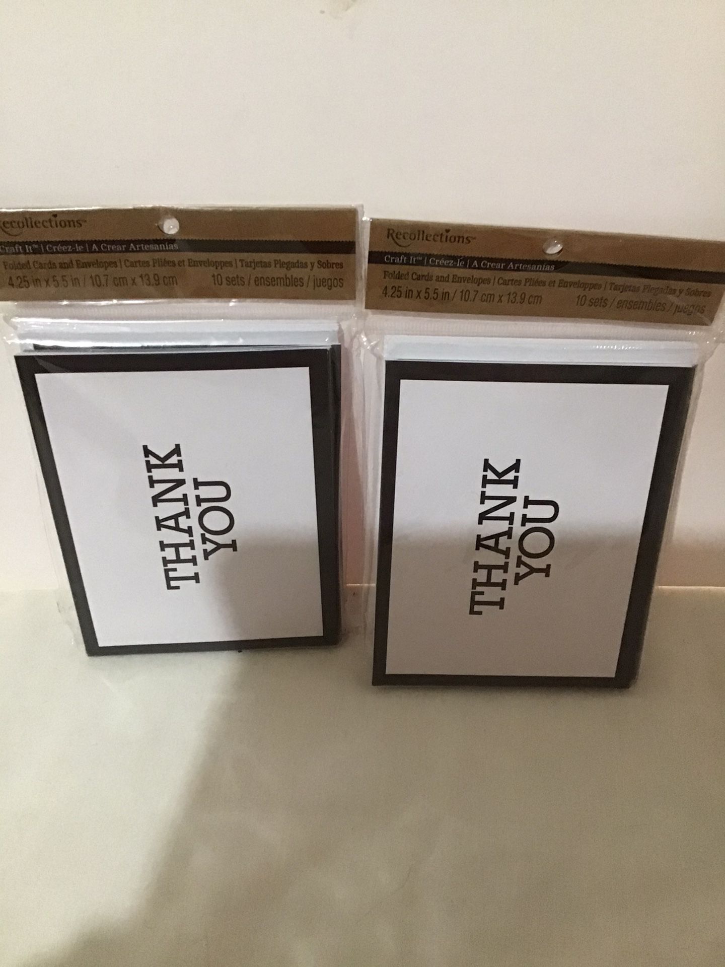 2 Packs of 10 Thank You Note Sets New