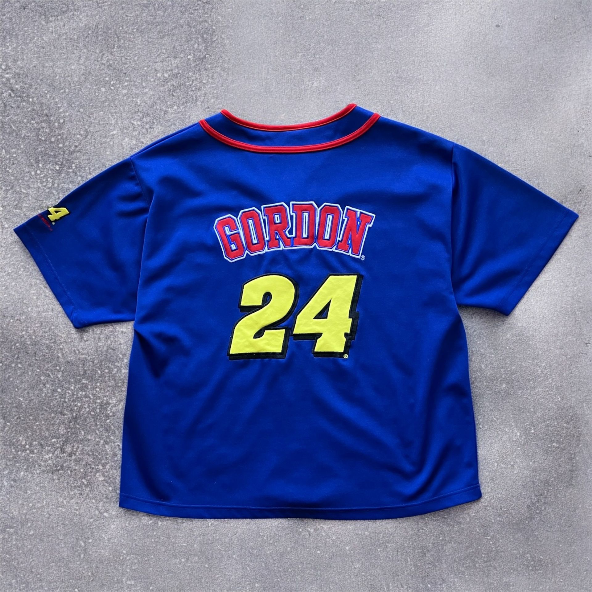 Vintage 90s NASCAR DuPont Jeff GORDON Blue baseball Jersey Shirt rare racing