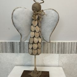 Stunning Tall Handmade Wooden Angel… New!  Unique! 