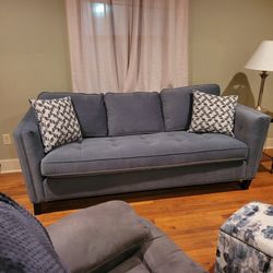 Beautiful Cornflower Blue Vista Sofa from Furniture Row 