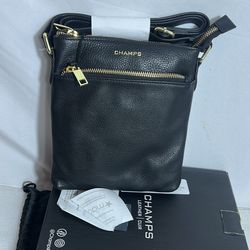 Champs leather black purse new without tags box