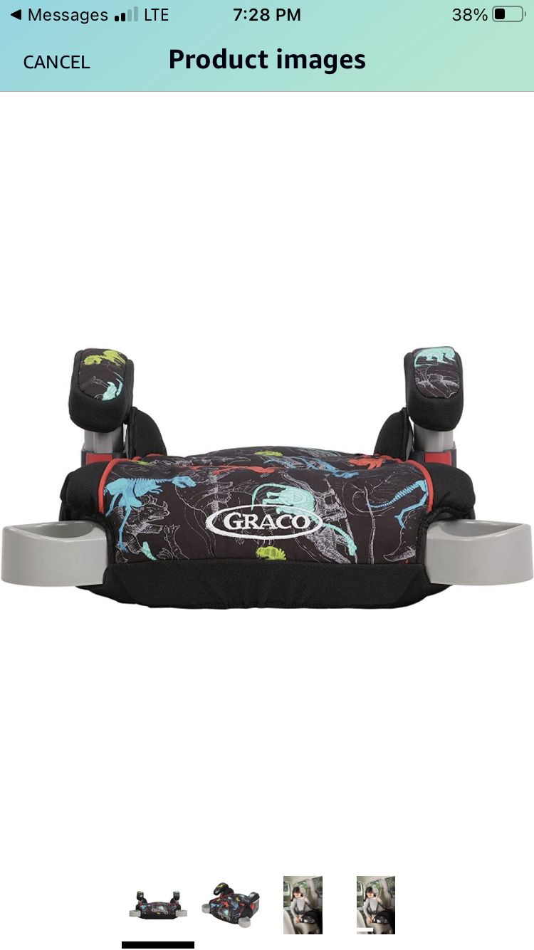 Graco TurboBooster Backless Booster Car Seat, Dinorama Amazon's Choice. Dinosaur Print Car Seat Booster Seat