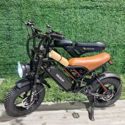 VARUN Electric Bike, 16" Fat Tire Electric Motorcycle, 750W Peak Motor, 48V 624Wh Removable Battery, Rear Turn Signal, up to 25+ mph, 7-Speed, Full Su