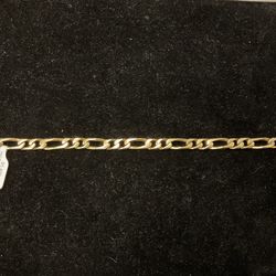 14KT solid Figaro bracelet 41159-1