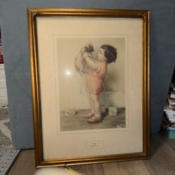 Gold Framed Vintage Mine By Bessie Pease Gutmann Print