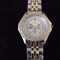 Brushed Nickel Two Tone Water Resistance Watch