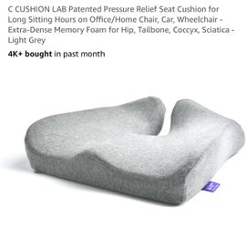 Cushion Lab Ergonomic Memory Foam Seat Cushion - Light Grey