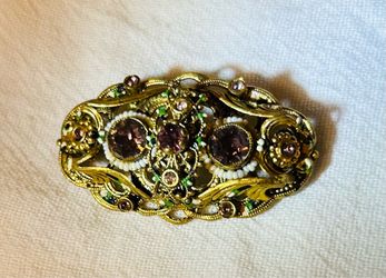 Vintage Amethyst Brooch Victorian Style