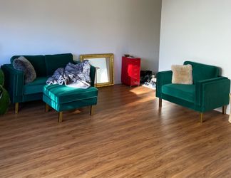 Albany Park Green Velvet Loveseat & Chair Set
