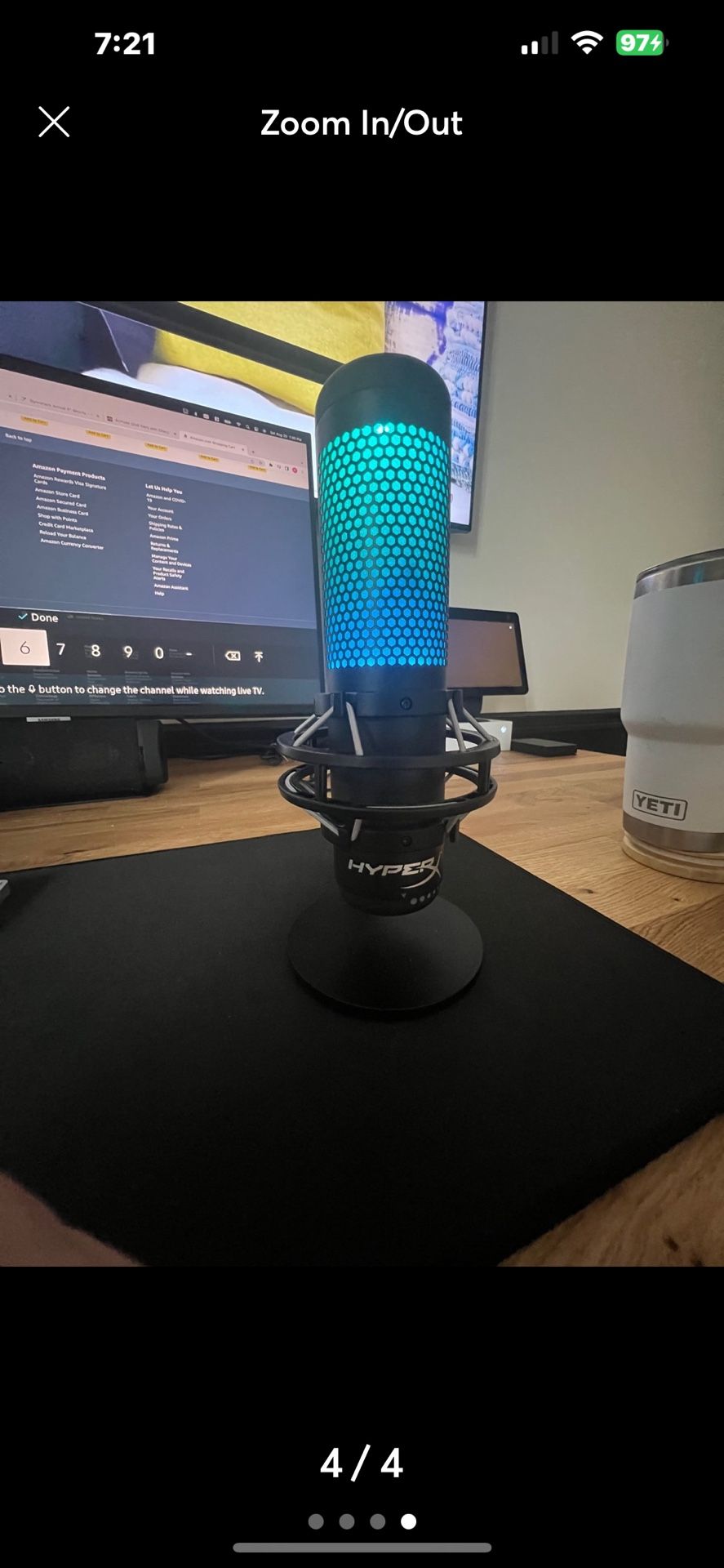 Hyper X Mic Rgb Good Condition With Cord 40$
