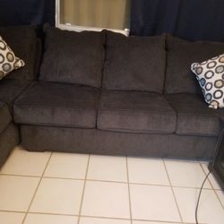 Dark Grey Sofa Set Only One Year Old. Very Clean Sofa.