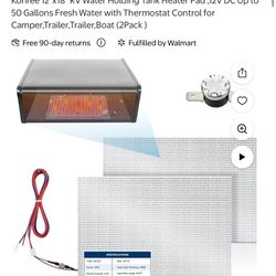 Kohree 12"x18" RV Water Holding Tank Heater Pad ,12V DC Up to 50 Gallons Fresh Water with Thermostat Control for Camper,Trailer,Trailer,Boat (2Pack )