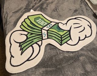 Cartoon Money Stack Green White Black Custom Shaped Floor Mat for Any Room