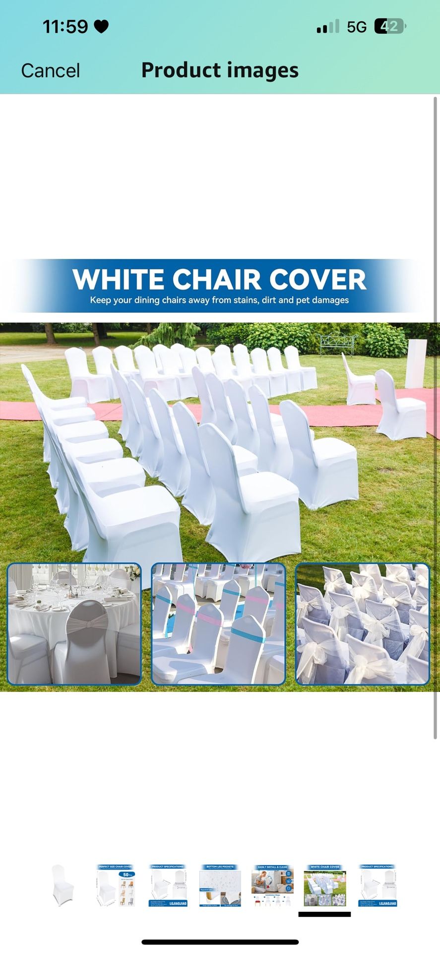 50 Pieces White Chair Covers - Versatile Stretch Polyester Spandex Dining Chair Slipcovers for Dining, Party, Wedding, Banquet, and More