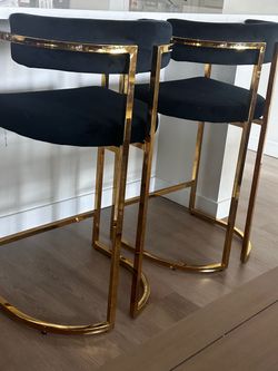 Black and Gold Elegant Counter Height Chairs