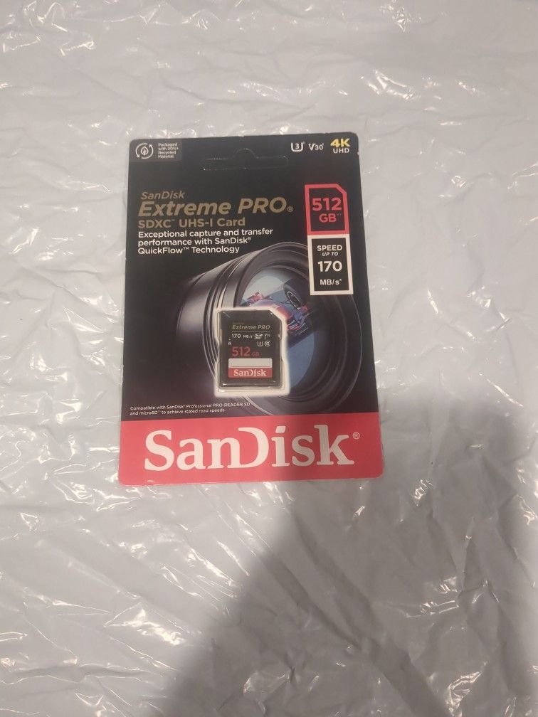 SanDisk Extreme PRO 512GB SDXC UHS-I Memory Card-new