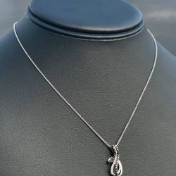 Jewelry 14k solid white gold natural black/white diamond 0.50CTW. anchor necklace chain 16.00" 4.00mm width