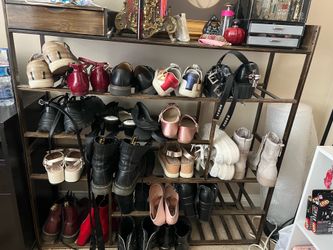 Wooden shoe rack