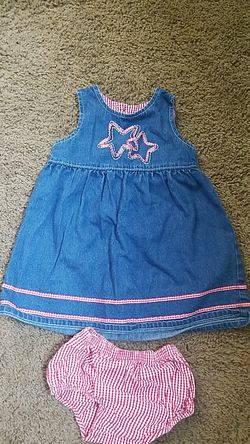 Denim 4th of July dress 18 months