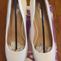 White Patent Pumps By Forever - 10M- New In Box