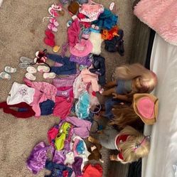 3 OG American Girl Dolls + Accessories 
