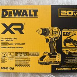 DEWALT 20V XR Lithium-Ion Cordless Brushless 1/2 in. Drill/Driver Kit with (2) 4.0 Ah Batteries and Charger