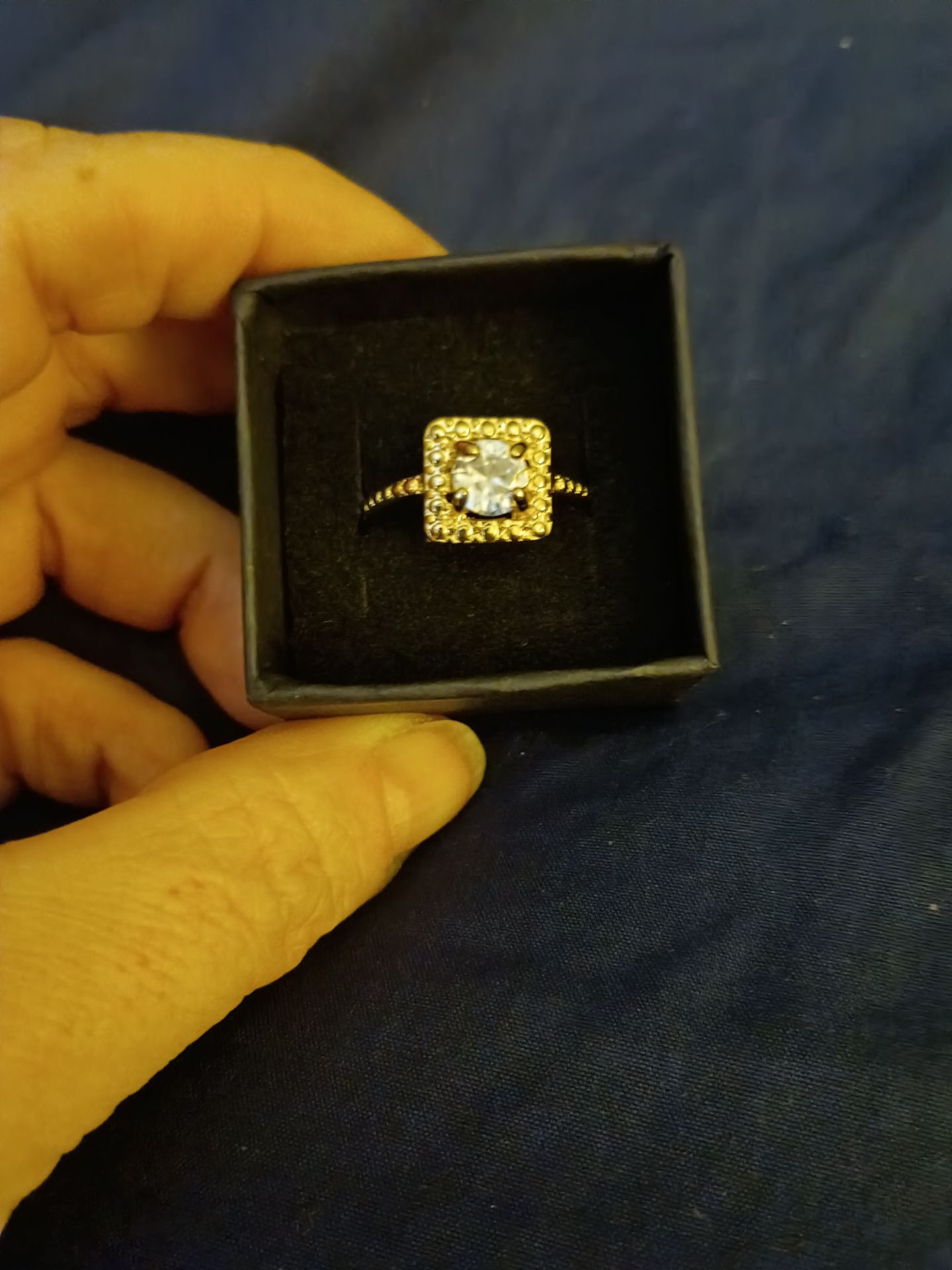 Size 8 Gold CZ halo ring