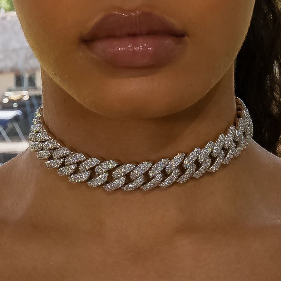 18mm Silver Cuban Link Choker