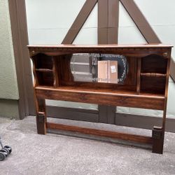 Headboard With Mirror And Shelves