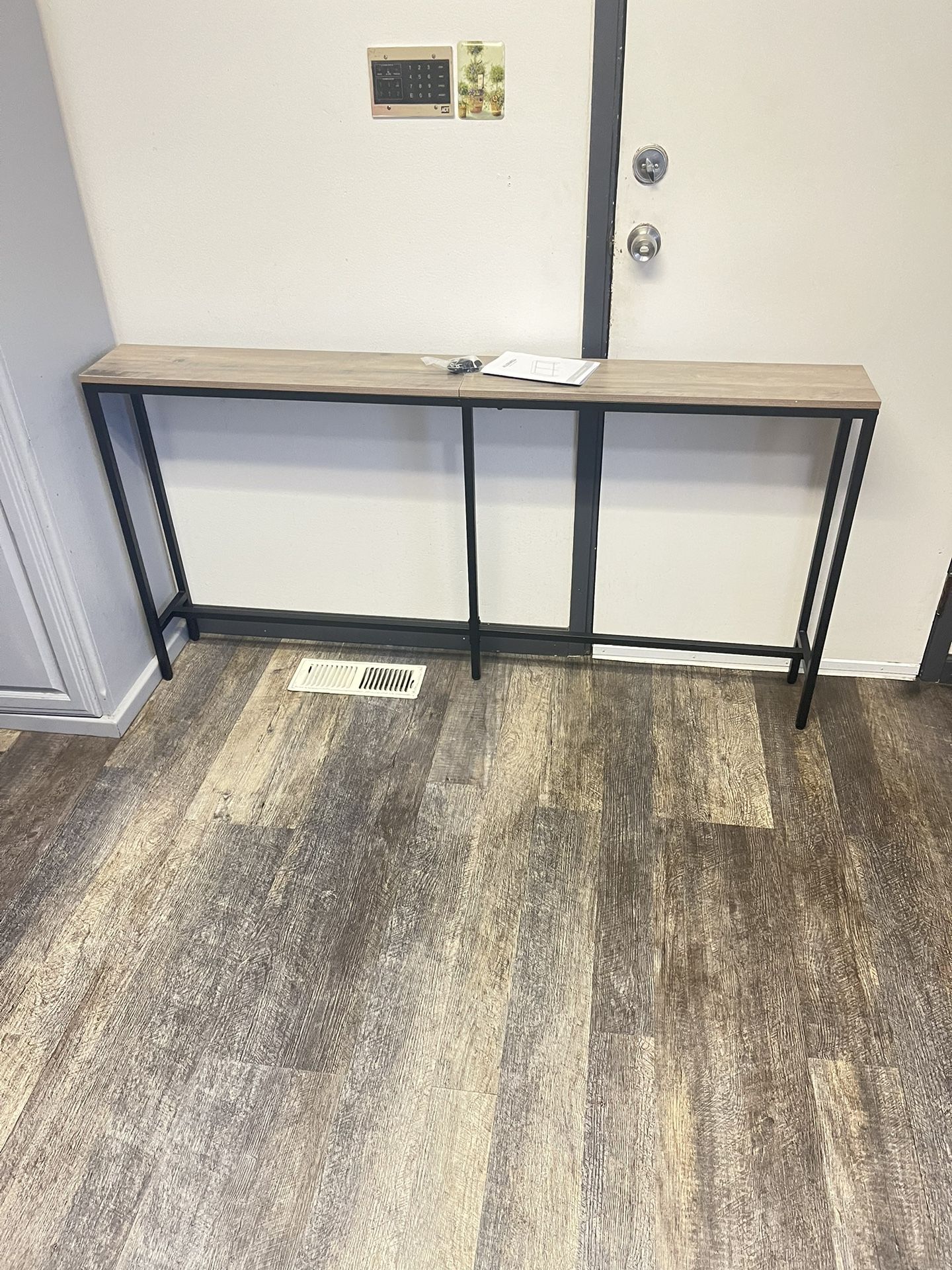 ALLOSWELL Console Table, Narrow Sofa Table, 55.1 Inches Entryway Table, Industrial Sofa Table, Side Table, for Hallway, Living Room, Bedroom, Sturdy a