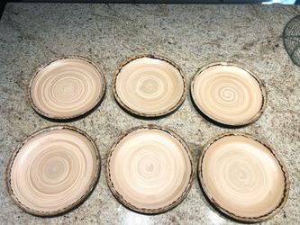 Set of 6 TUSCON Stoneware Plates – 9” – Rustic Farmhouse Style