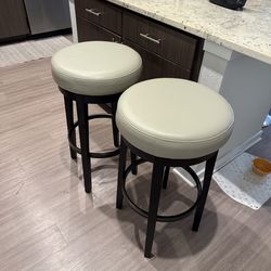 Cream and Brown Bar Stools