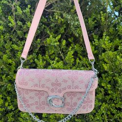 Pink Rhinestone C0aCh Bag