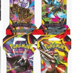Pokemon Pitch Black Sleeves Booster Packs 