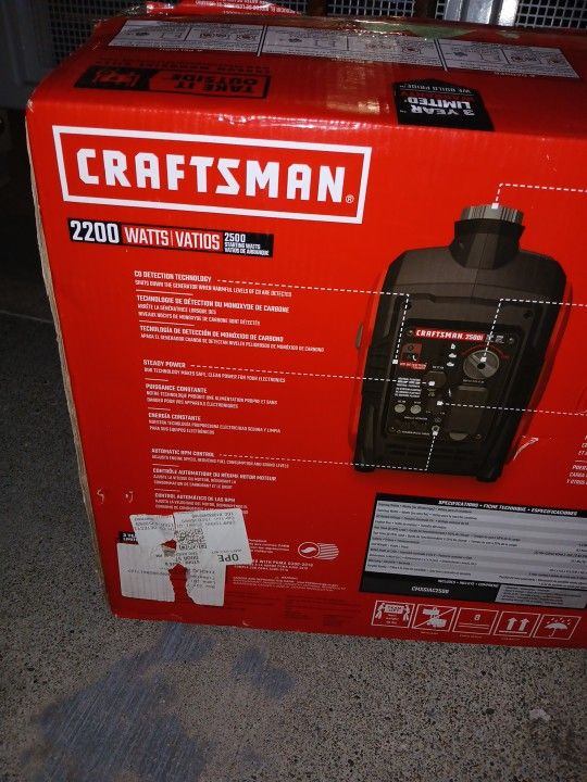 Craftsman 2200 Watts 2500 Starting Watts