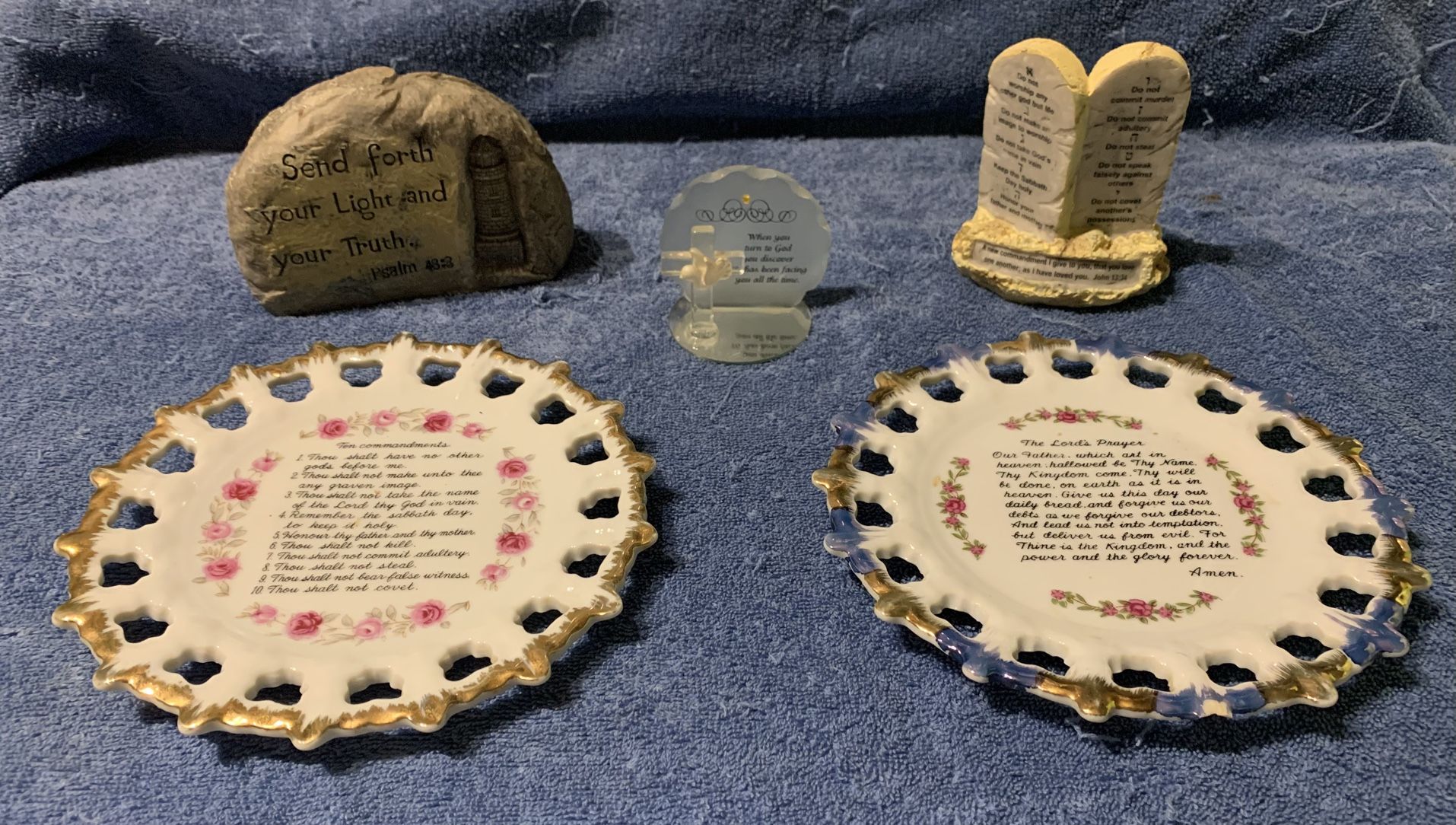 5- Piece Religious Lot Home Decor