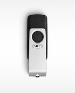 64GB USB Flash Drive Memory Stick - Silver/Black 64 GB Storage Capacity