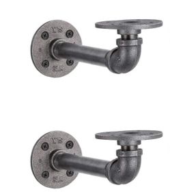 NEW PIPE DECOR Industrial Shelf Brackets - 6 Inch - 2 Sets (8 Brackets Total) - $30