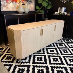 66” 3 Door Modern Credenza With 3 Doors And Shelves 