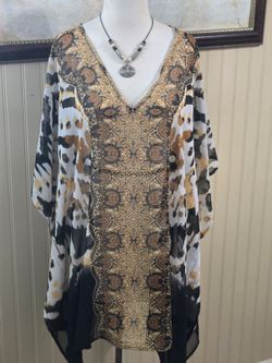Womans animal print lounge cover up