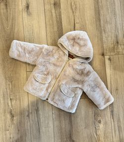 Zara Fur Hooded Jacket 2-3y