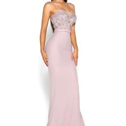 Portia and Scarlett Sienna Frozen with Lace Gown in blush