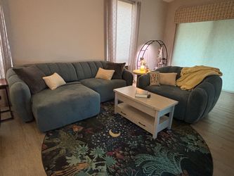 Stunning Teal Power-Motion Sectional Set — Like New, Under a Year Old