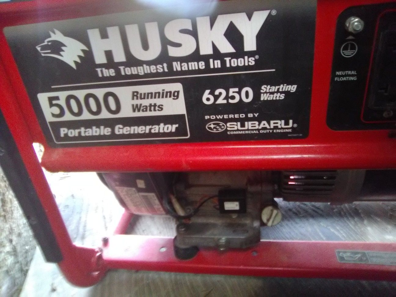 Husky generator 5000 running watts