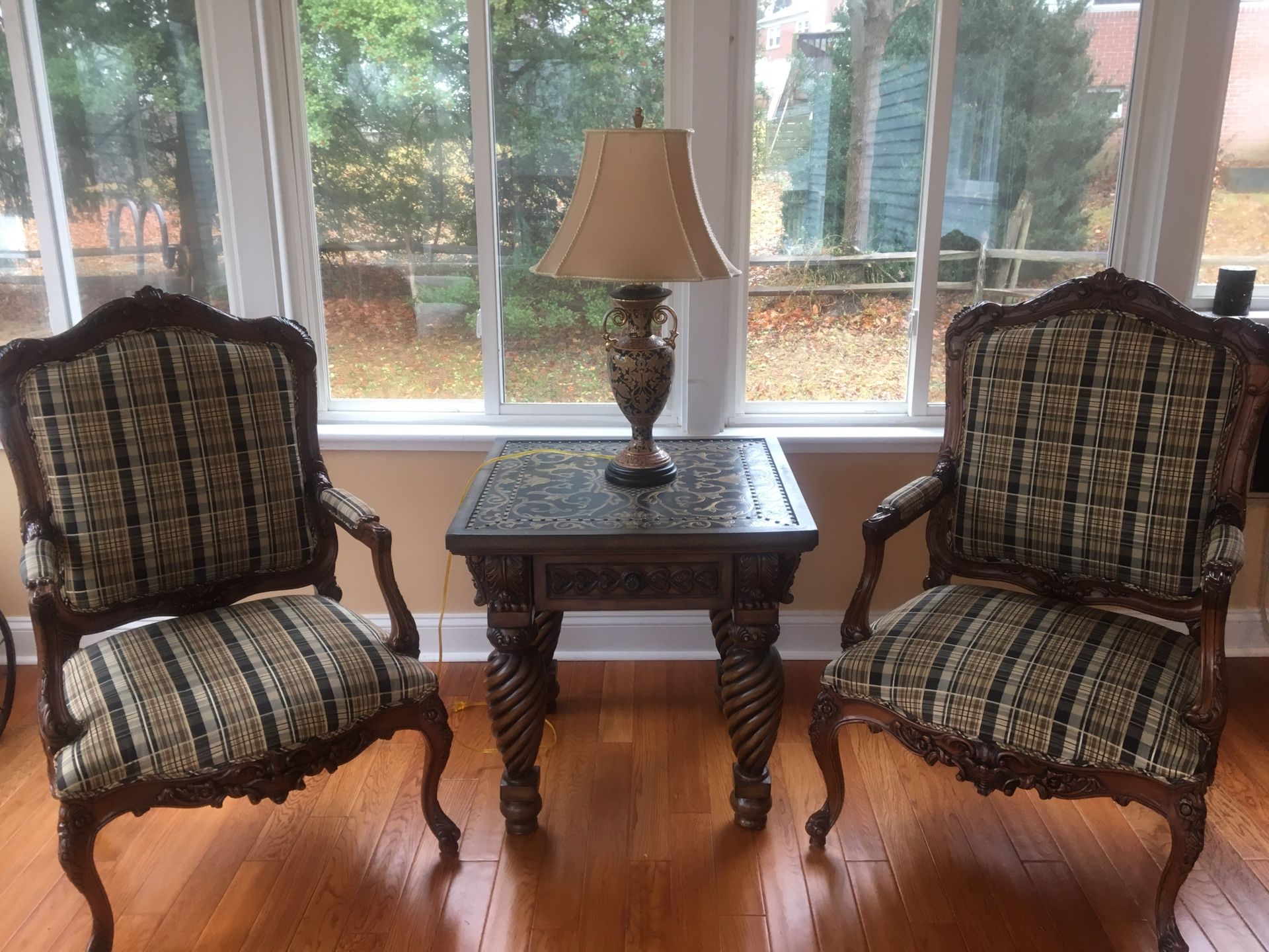 Antique set of chairs and coffee table