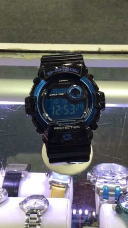 Casio G-Shock Men’s Blue Dial Black Strap Quartz Digital 52mm Watch G-8900A