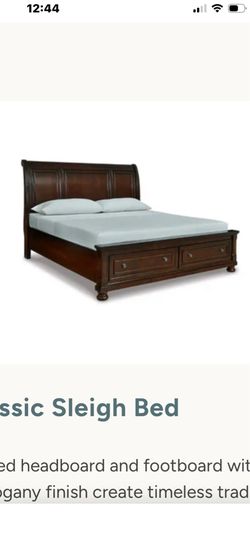 Cal king sleigh bed frame