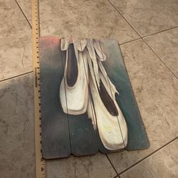 Ballet Shoes Wood Type Frame Decor